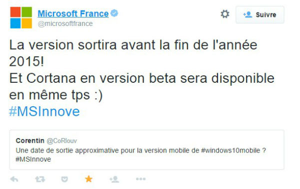 Microsoft France confirme l'arrivée de Cortana avant fin 2015