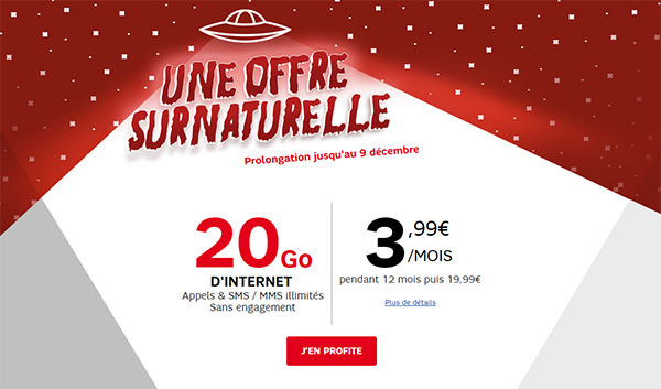 SFR brade le prix de son forfait 20 Go à 3,99 euros (prolongation)