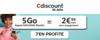 Le forfait Cdiscount Mobile 5Go est en promo à 2.99?