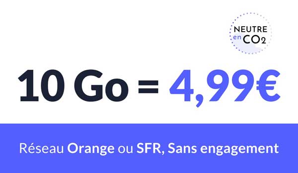 Alerte bon plan : un forfait mobile 10Go sur Orange ou SFR à 4,99 € par mois