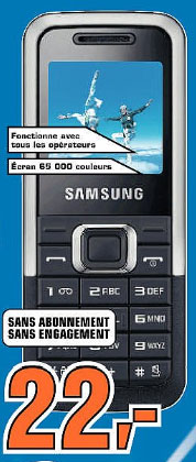 Un téléphone mobile Samsung à 22 euros