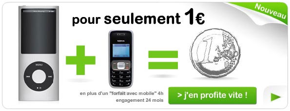 Simplicime : Nokia 1209 et un iPod nano 8 Go pour 1 euro