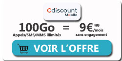 forfait Cdisount Mobile 100Go