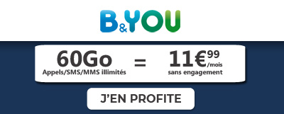 Forfait Mobile B&You 60Go à 11.99?