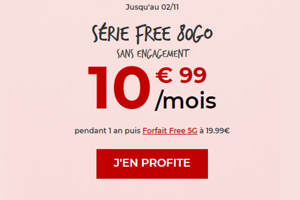 Prolongation de la promotion Free Mobile : la série Free 80Go à 10,99€ encore disponible !