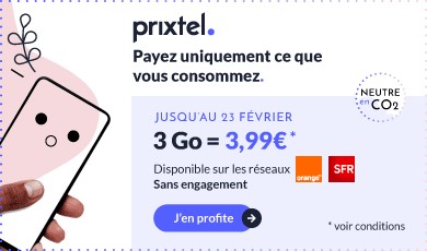 Forfait Prixtel 3Go