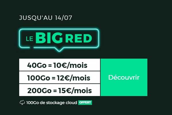 Prolongation des promos sur les forfaits BIG RED dès 5€ pour encore quelques heures