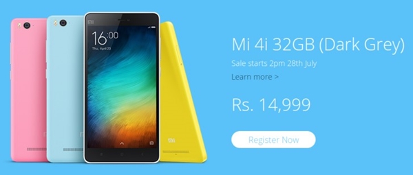 Xiaomi officialise le Mi 4i 32 Go en Inde