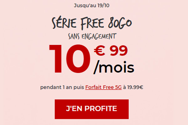 Nouvelle promotion chez Free Mobile : la série limitée 80Go à 10,99€ !