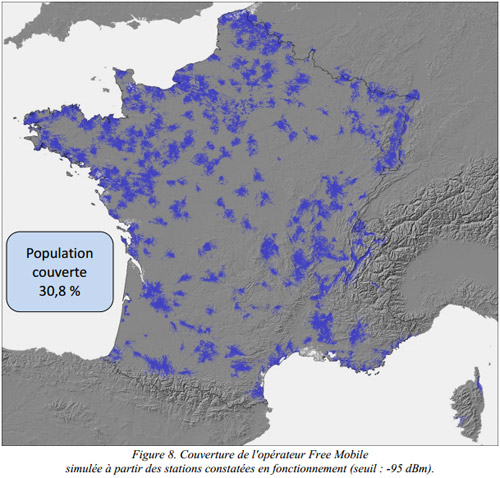 Free Mobile a le potentiel de couvrir 30,8% de la population