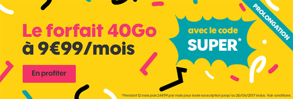 Le forfait Sosh 40 Go est en promotion à 9,99 euros