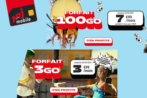 Fin des promotions sur les forfaits mobiles 3Go et 100Go à moins de 8€ chez NRJ Mobile !