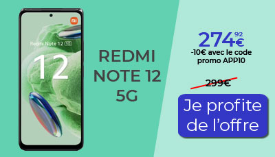 Xiaomi REDMI Note 12 5G en promo chez Rakuten