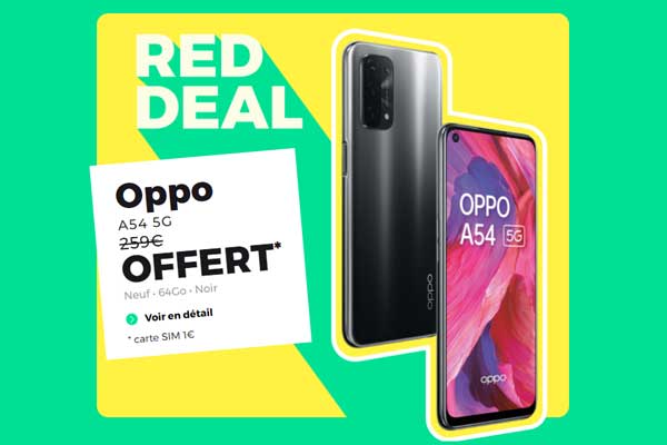 Le nouveau RED DEAL de RED by SFR : l'Oppo A54 5G est offert !