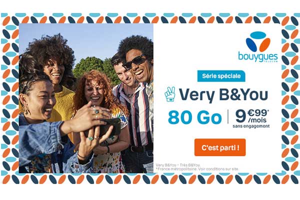 Dernier jour de l'opération Very B&You : quatre forfaits pas chers de 5Go à 200Go dès 4.99€ !