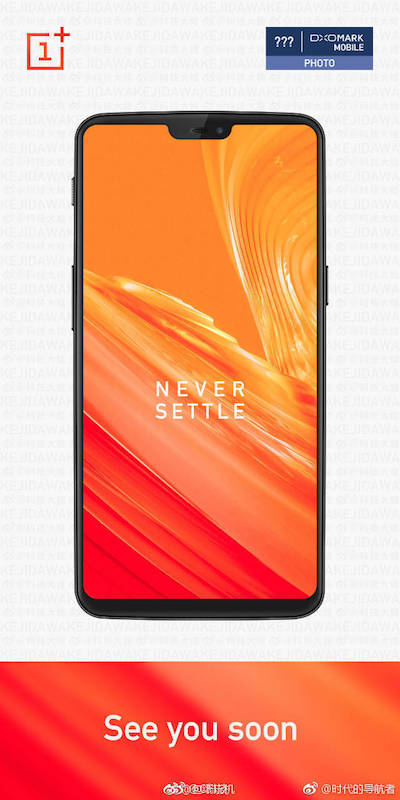 OnePlus 6 : la façade avant du smartphone dévoilée