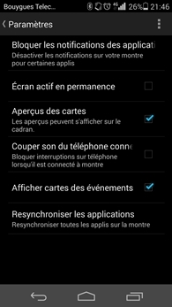 Application Android Wear sur Android