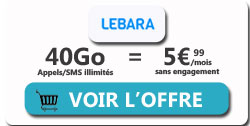 promo lebara mobile 40Go