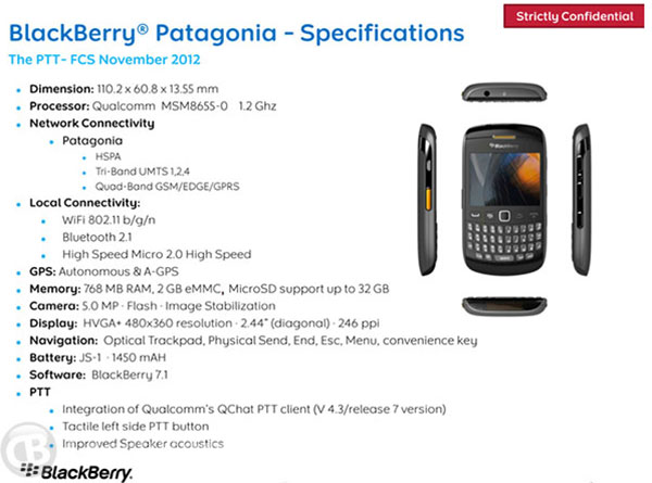Le BlackBerry Patagonia 9620 en fuite, un smartphone à clavier... mais pas sous BlackBerry 10
