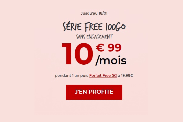 Dernières heures pour profiter de la série Free 100Go à 10€ seulement !