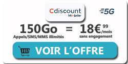 forfait 150Go cdiscount mobile 