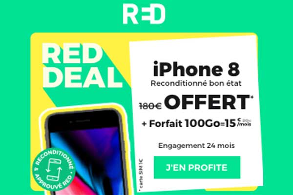 opération RED Deal de retour chez RED by SFR : l'iPhone 8 offert avec le forfait 100Go