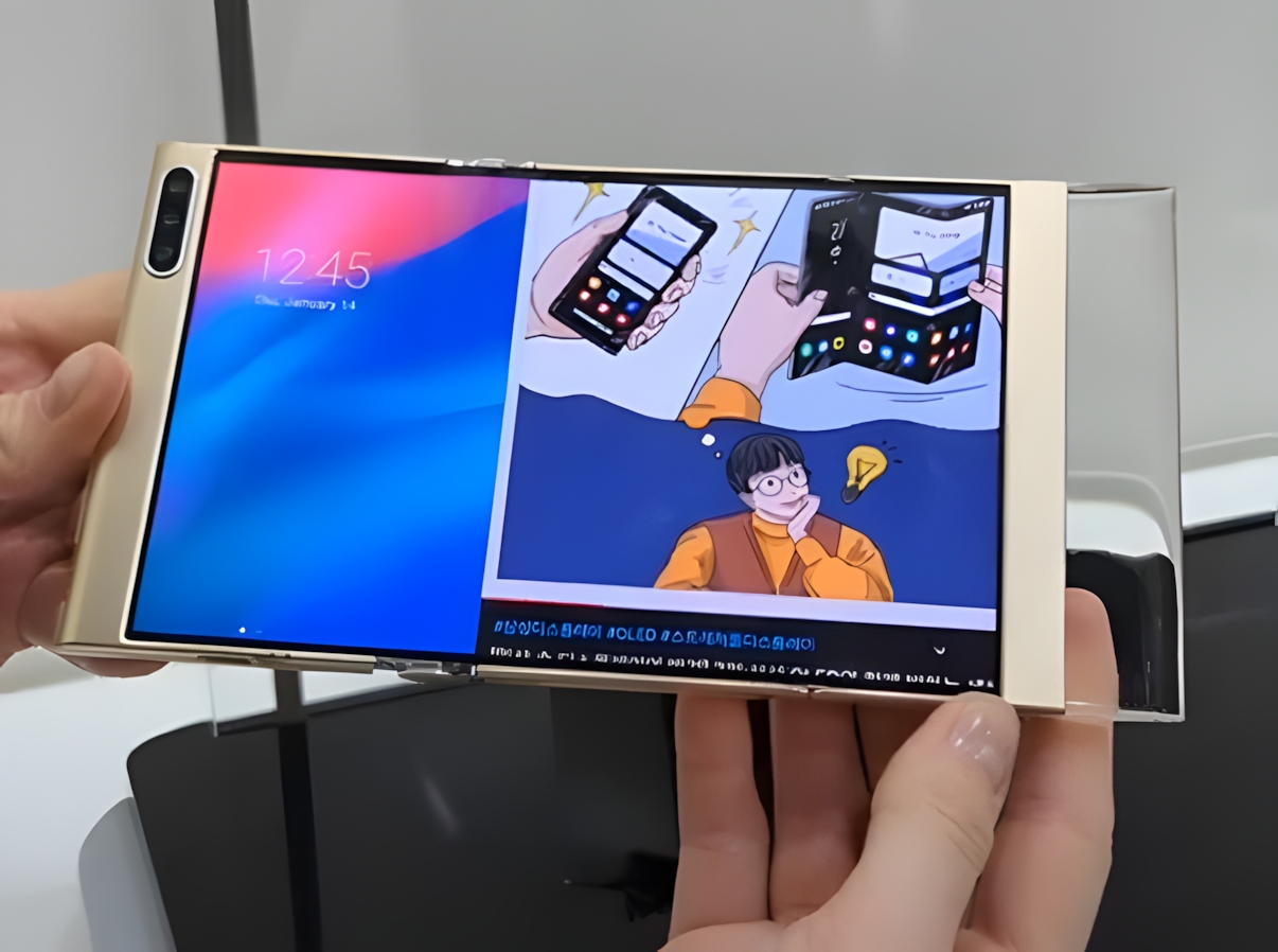 Samsung Display concept smartphone pliant en 3