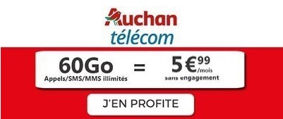 Auchan Télécom forfait 60 Go à 5.99?