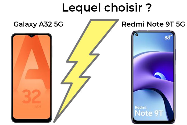 Smartphone 5G pas cher : Samsung Galaxy A32 5G contre Xiaomi Redmi Note 9T