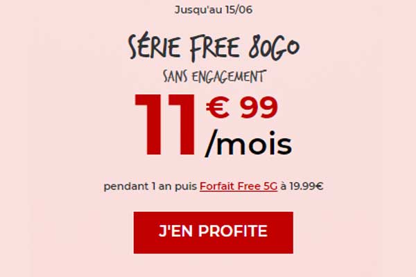 Nouvelle promotion chez Free Mobile : la série limitée 80Go est à 11.99€ !