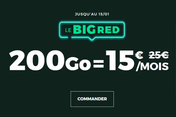 L’opérateur SFR relance aujourd’hui son forfait mobile BIG RED 200Go à 15€ par mois !