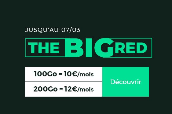 Dernières heures pour le BIG RED avec deux énormes forfaits mobiles à prix incroyable !