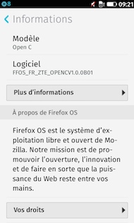 Firefox OS Paramètres