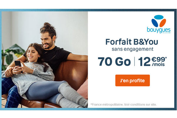 Dernier jour pour profiter des promos forfaits B&You dès 4.99€ de Bouygues Telecom !