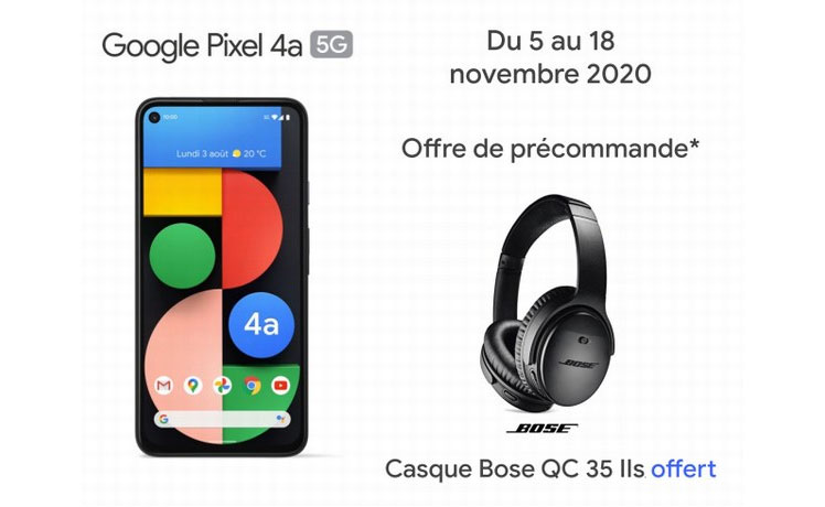 Précommandez le Google Pixel 4a 5G, Google vous offre un casque Bose QuietComfort 35IIs