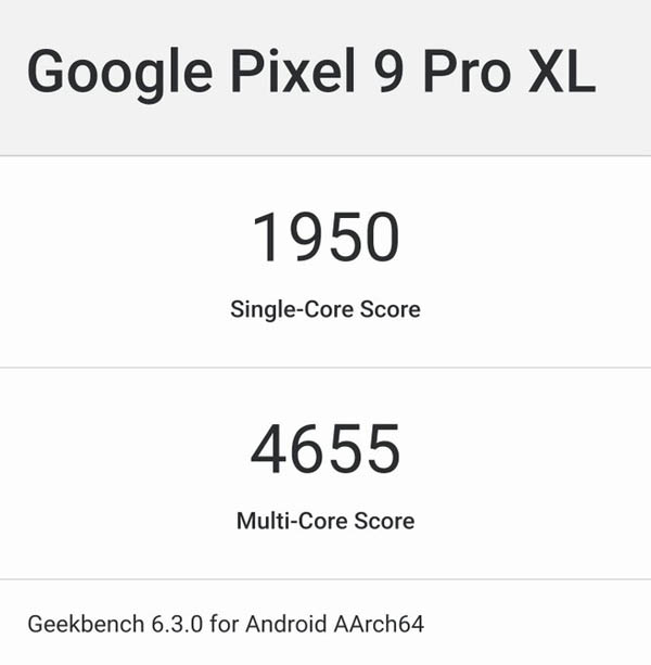Google Pixel 9 Pro XL Geekbench
