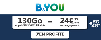 Forfait b and you 130Go 5G