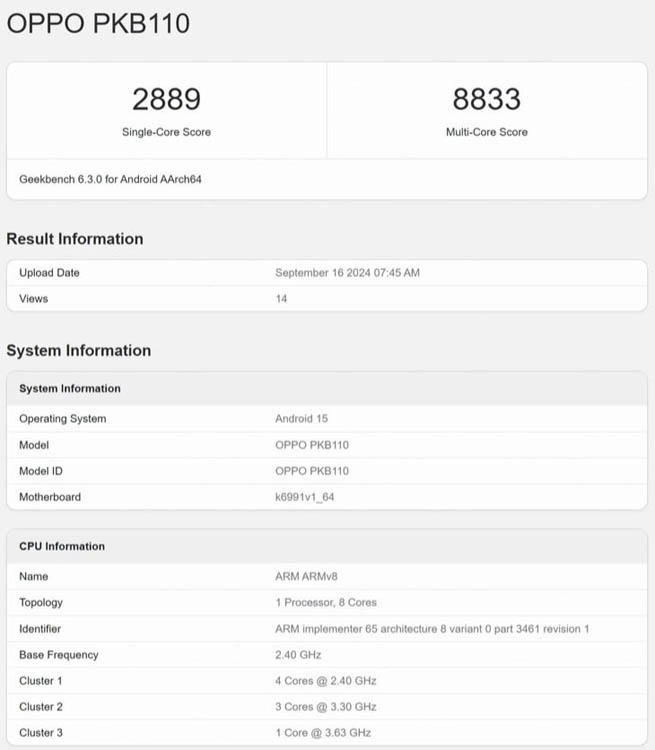 Mediatek Dimensity chipset geekbench