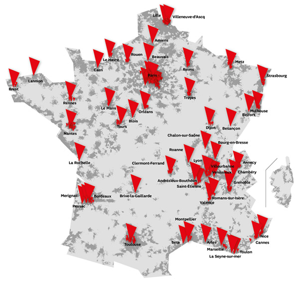 SFR lance la 4G à Brest, Clermont-Ferrand, Dijon, Le Mans, Troyes et sur la petite couronne parisienne