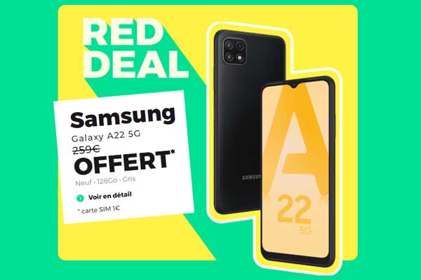 RED by SFR : le nouveau RED DEAL est arrivé avec le Samsung Galaxy A22 5G offert !