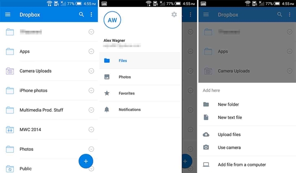 Dropbox prêt à passer au Material Design sur Android