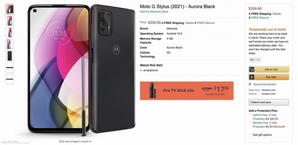  Le Motorola Moto G Stylus dévoilé par Amazon puis disparaît du site