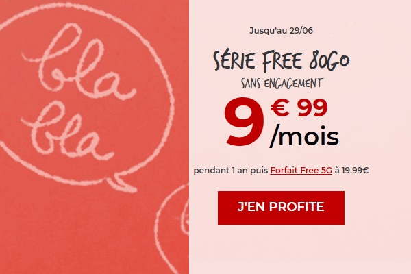 Dernier jour pour profiter de la série Free 80Go à moins de 10€ !