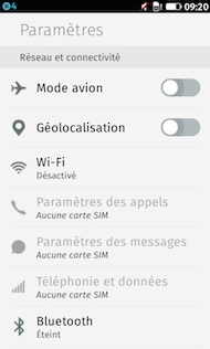 Firefox OS Paramètres