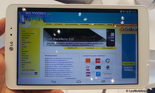 Prise en main de la tablette LG G Pad 8.3