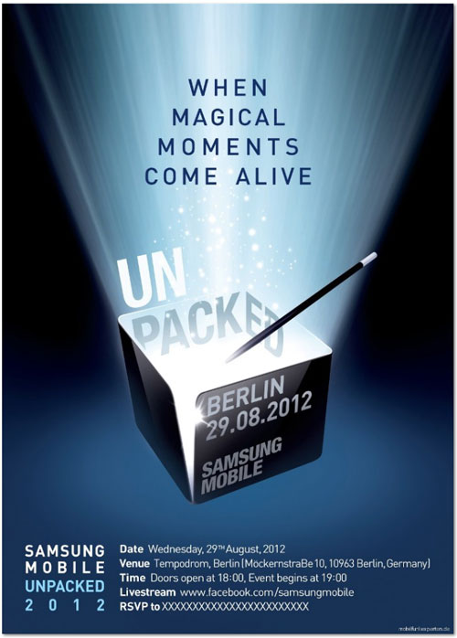 Samsung Galaxy Note 2 : le constructeur prépare un Unpacked Event à Berlin le 29 août