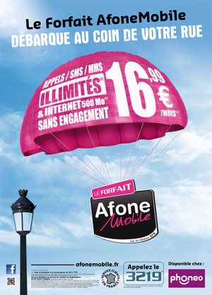 AfoneMobile lance un forfait illimité à 16,99€ !