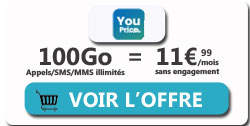 promo forfait YouPrice 100Go Le claus