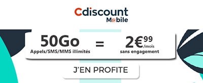 Forfait Mobile Cdiscount Mobile 50 Go à 2.99?